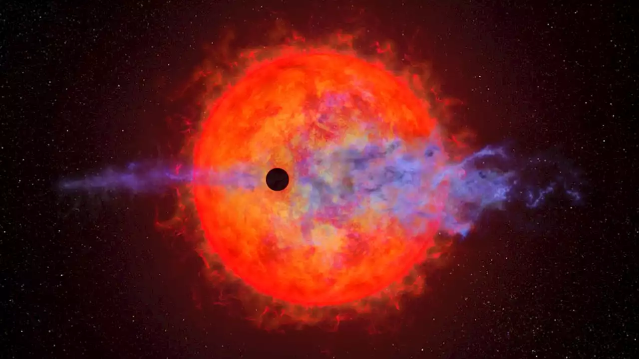 Hubble telescope sees an angry star and an evaporating planet