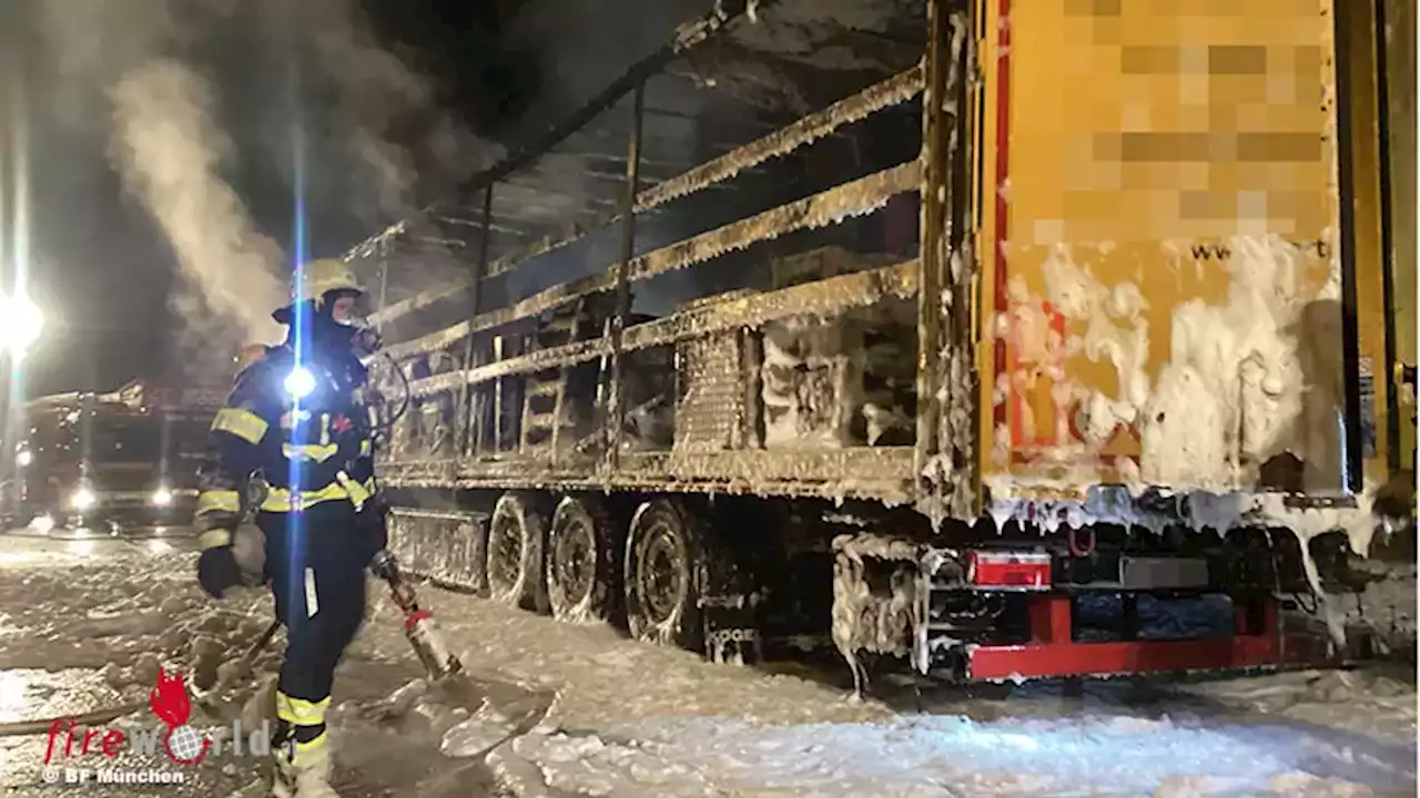 Bayern: Sattelschlepper im Bereich des Umschlagbahnhofes in München ausgebrannt