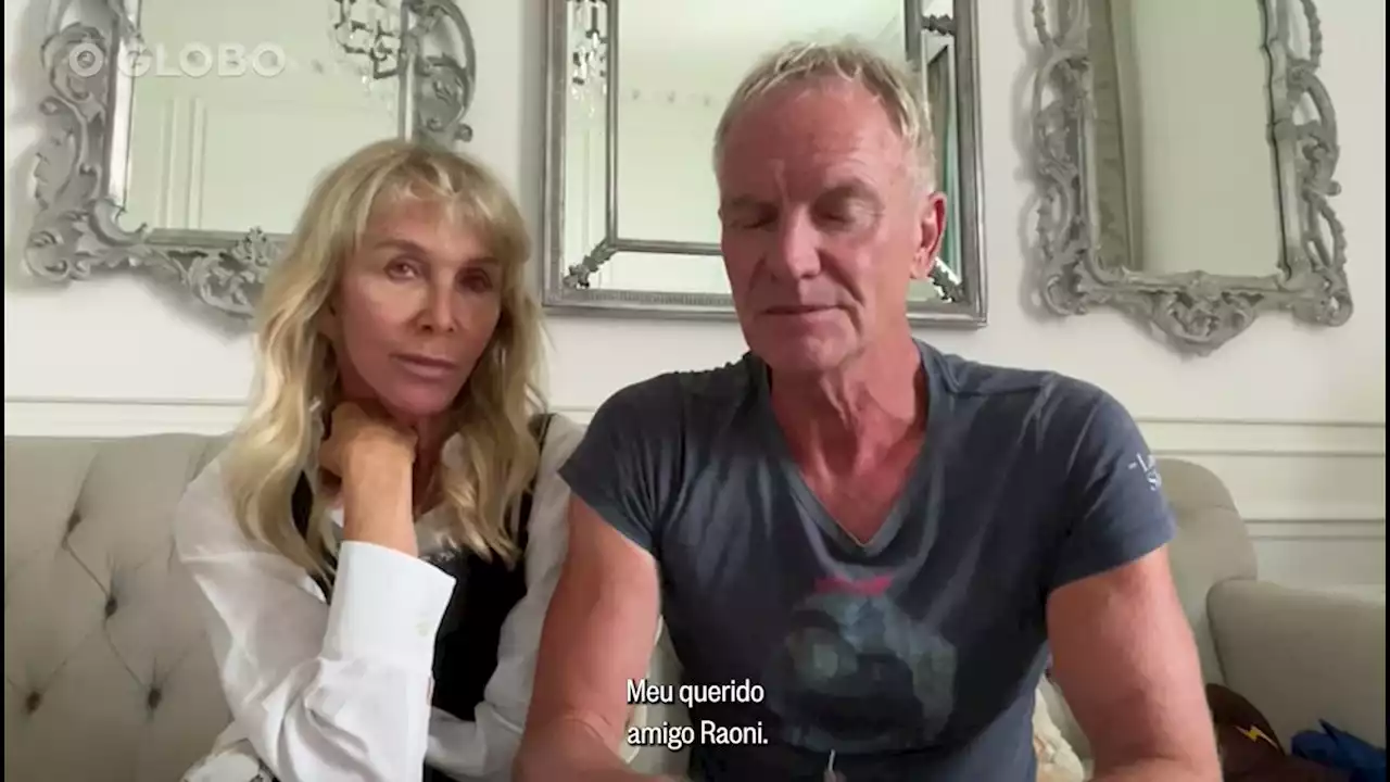 Sting grava vídeo em apoio a Cacique Raoni: 'Sua proteção da floresta é crucial para todos'; veja