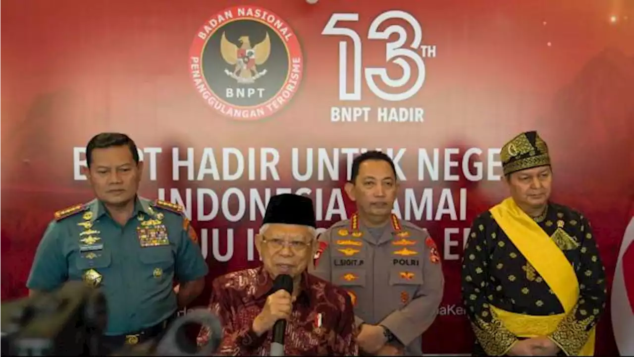 Angka Serangan Teror Menurun, Wapres Ma'ruf Amin Apresiasi Kinerja BNPT dan Berpesan Tetap Waspada