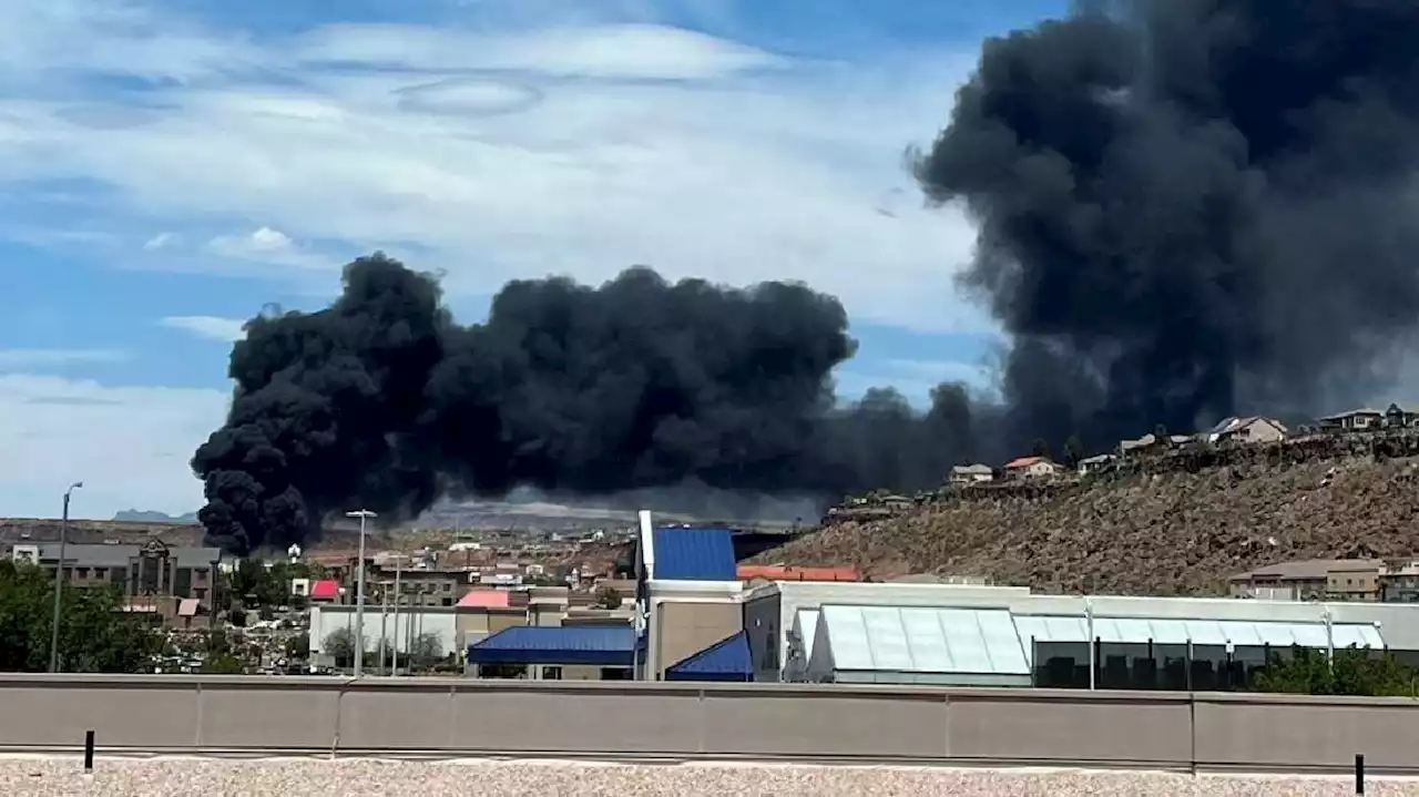 Large structure fire sends thick smoke billowing through St. George