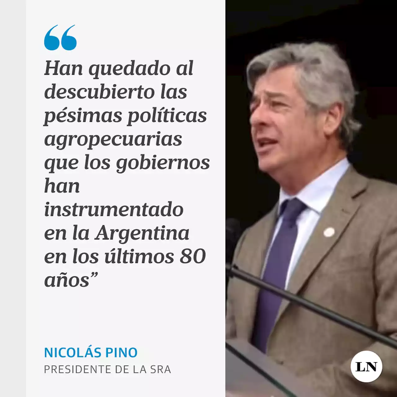 La Rural: Nicolás Pino dio su discurso en el acto inaugural de la exposición