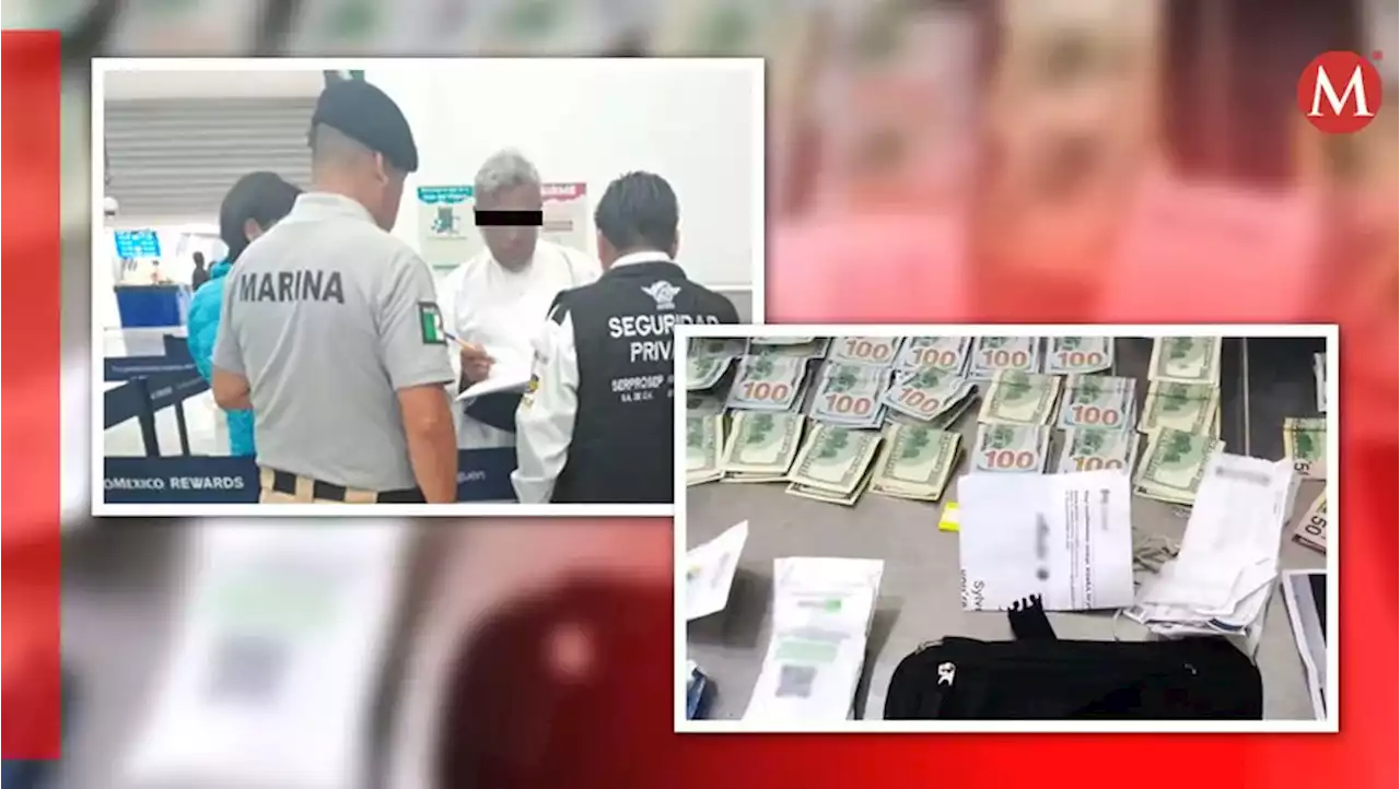 Hallan cangurera con 5 mil dólares y la devuelven a su dueño en AICM