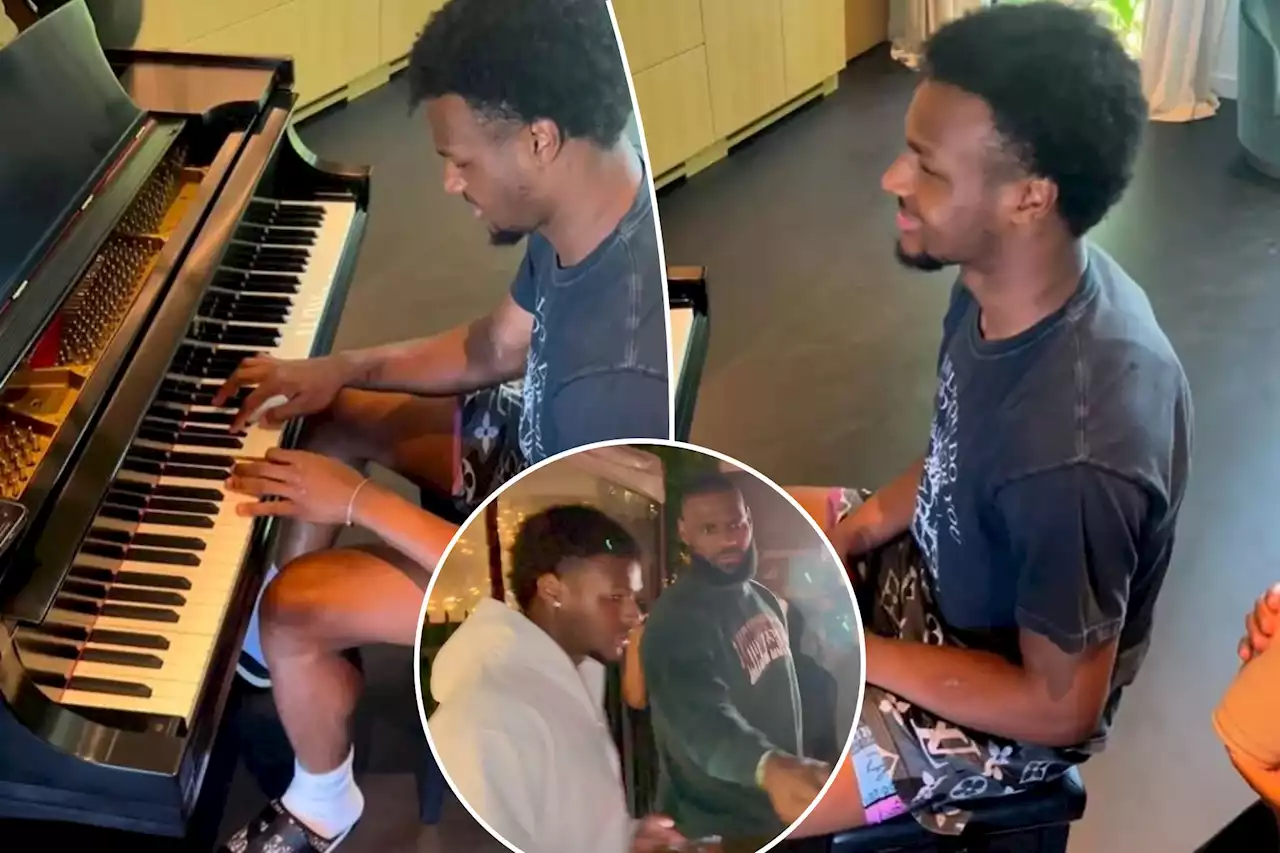 Bronny James in good spirits at home playing piano for family after cardiac arrest