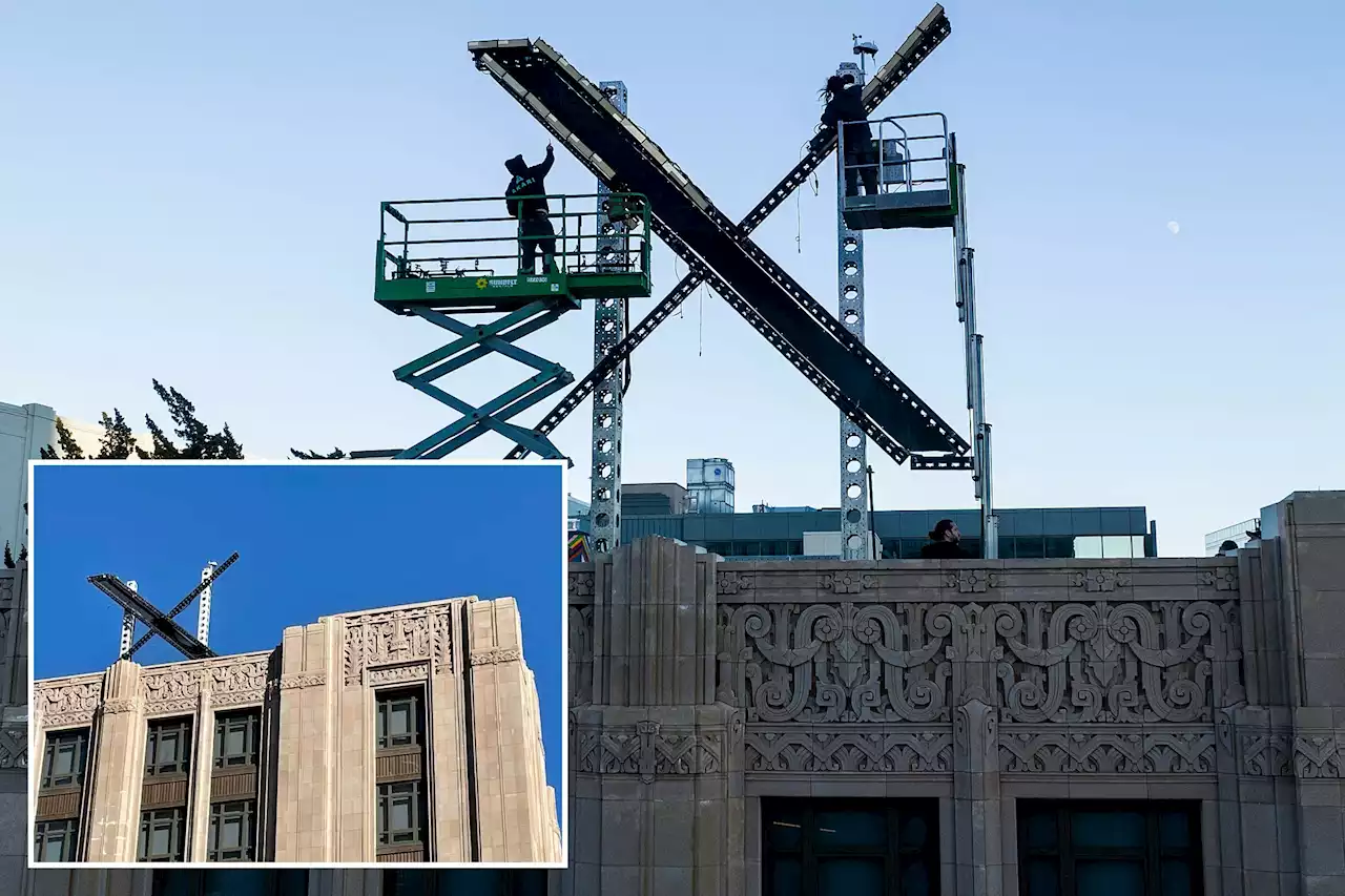 ‘X’ logo installed atop Twitter building, spurring San Francisco to investigate permit violation