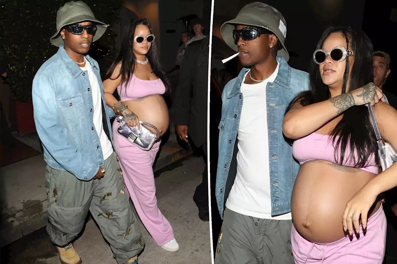 Rihanna bares baby bump in Barbiecore outfit for date night with A$AP Rocky