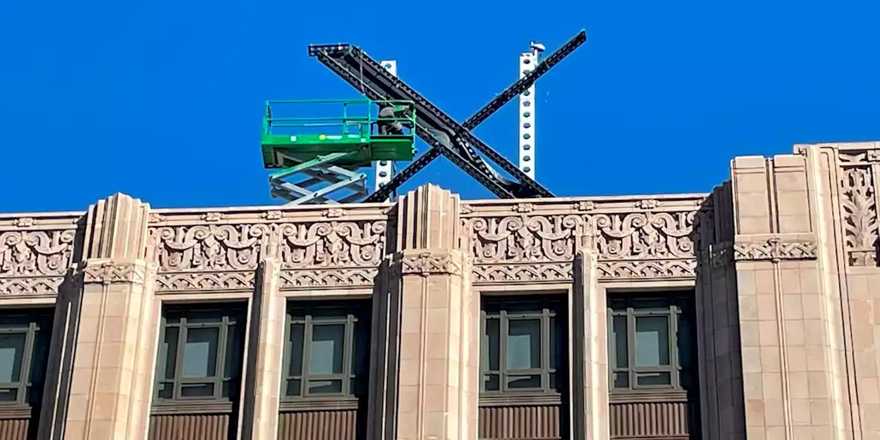 ‘X’ logo installed atop Twitter building, spurring San Francisco to investigate permit violation