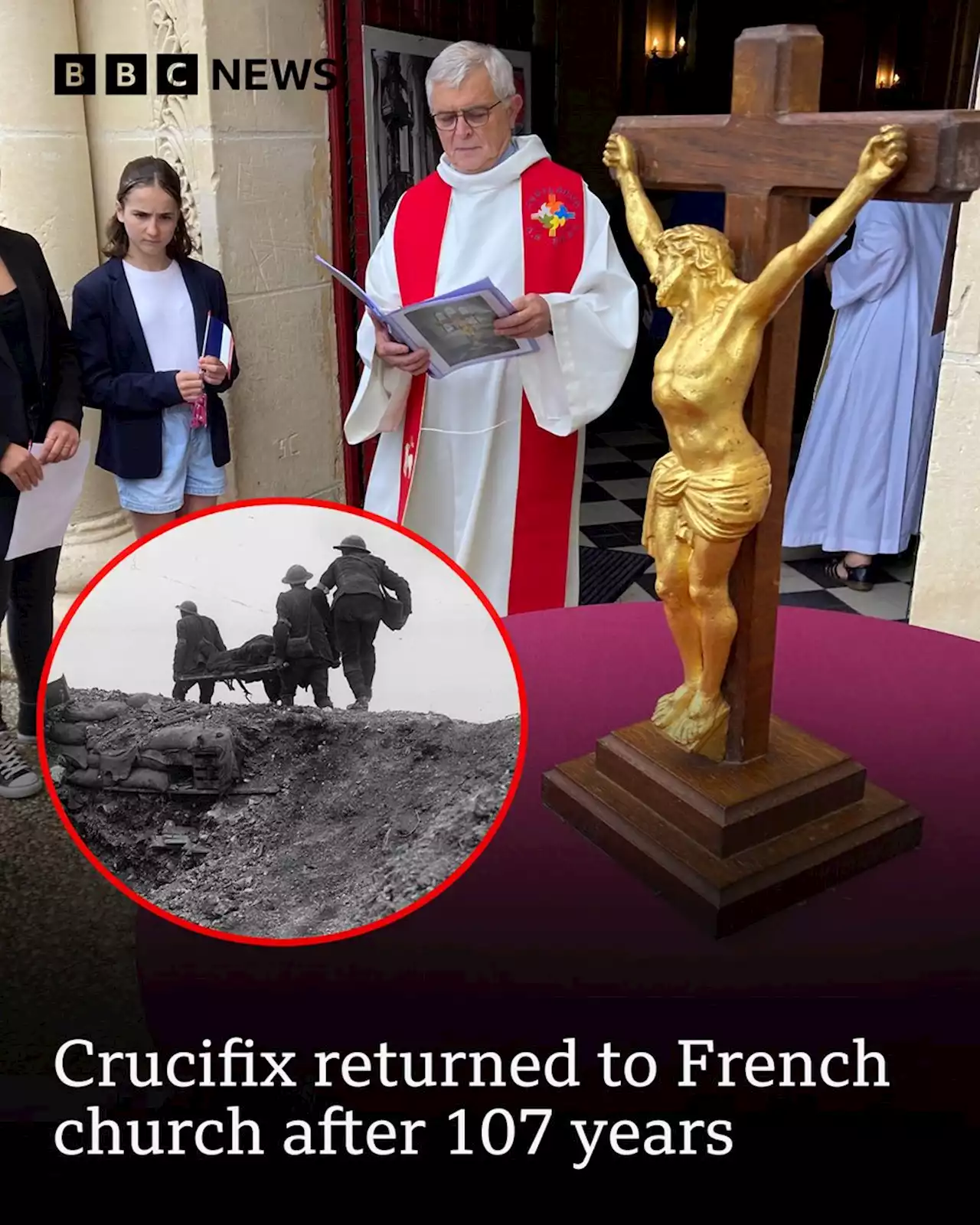 Crucifix returned from England to France after 107 years