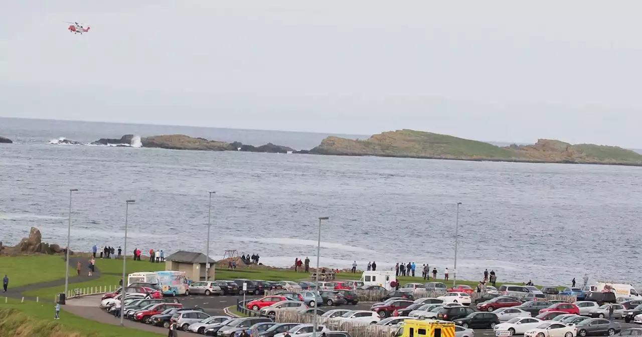 Coastguard and Air Ambulance at Portrush sea rescue