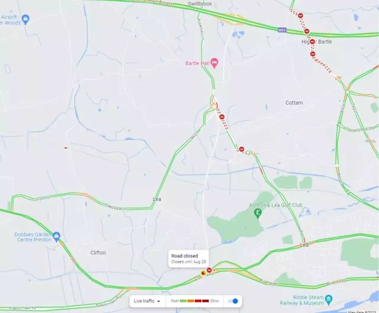 Preston Western Distributor: Google Maps showing new road as still closed