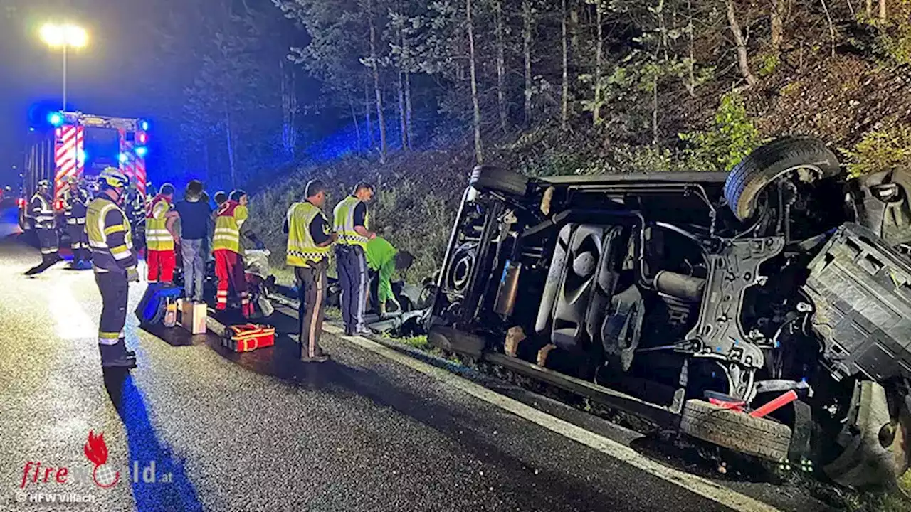 Ktn: Pkw-Unfall auf der A 11 (Karawankenautobahn) in Villach → fünf Verletzte