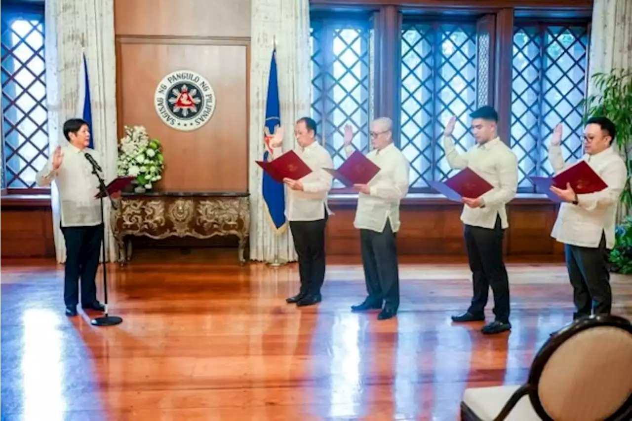 Bongbong Marcos swears in peace adviser Galvez, BSP Gov. Remolona