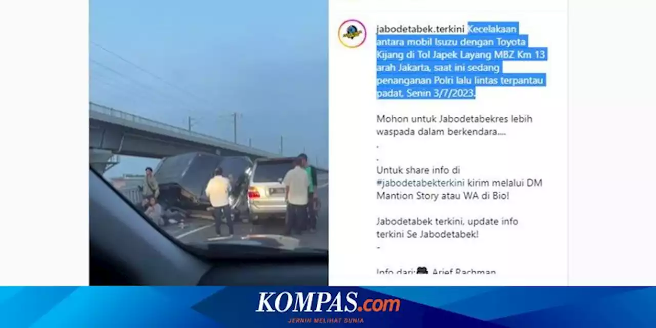 Video Viral Kecelakaan di Jalan Tol Layang MBZ, Hampir Keluar Pembatas