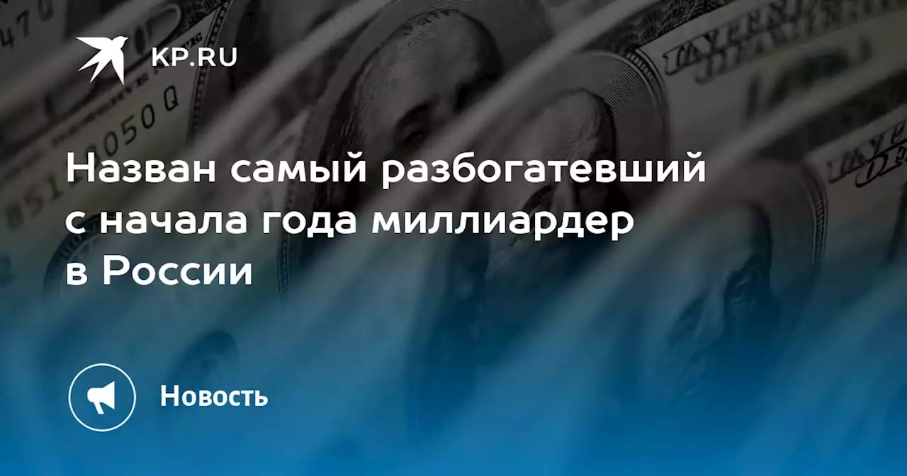 Назван самый разбогатевший с начала года миллиардер в России