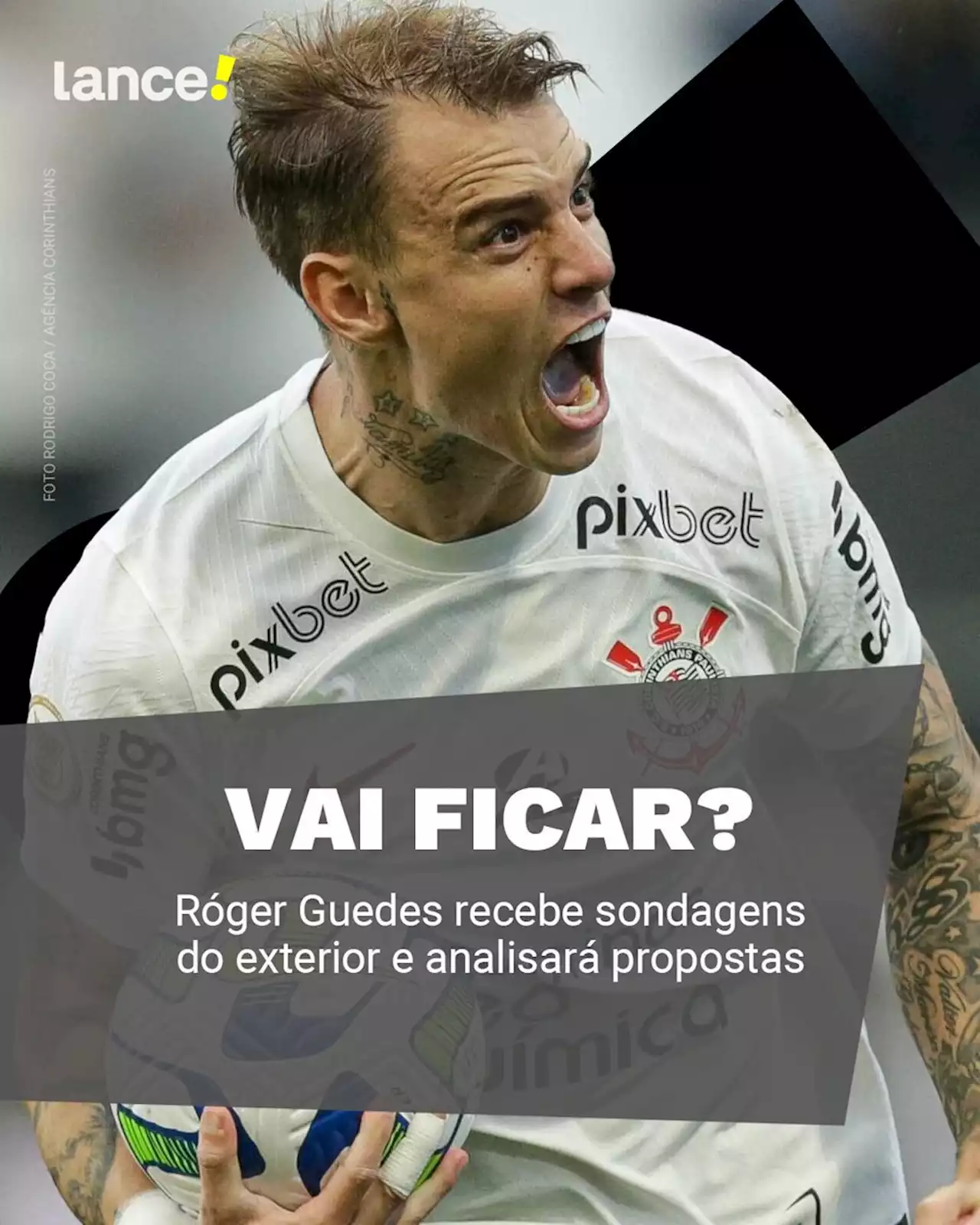 Em meio a sondagens, Róger Guedes quer seguir no Corinthians, mas analisará propostas