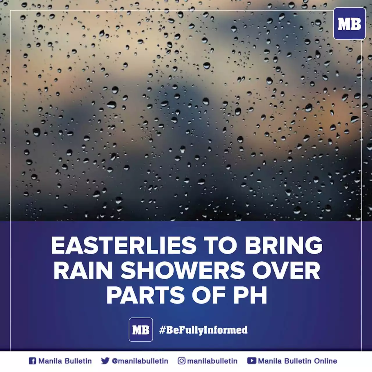 Easterlies to bring rain showers over parts of PH