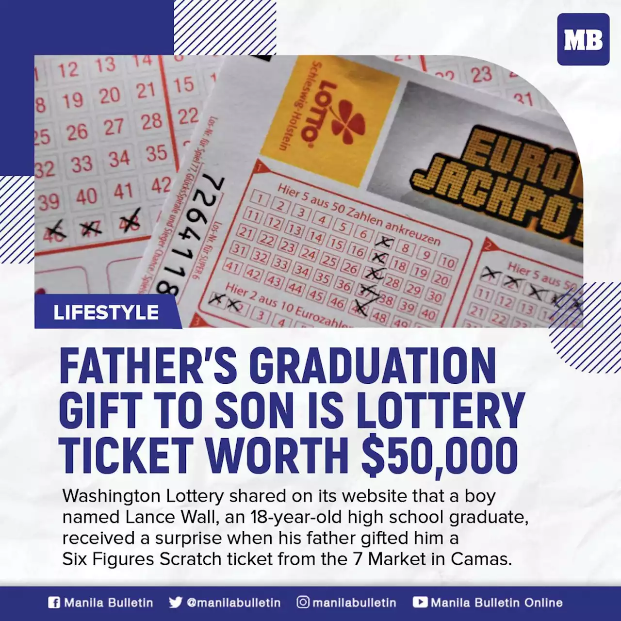 Father's graduation gift to son is lottery ticket worth $50,000