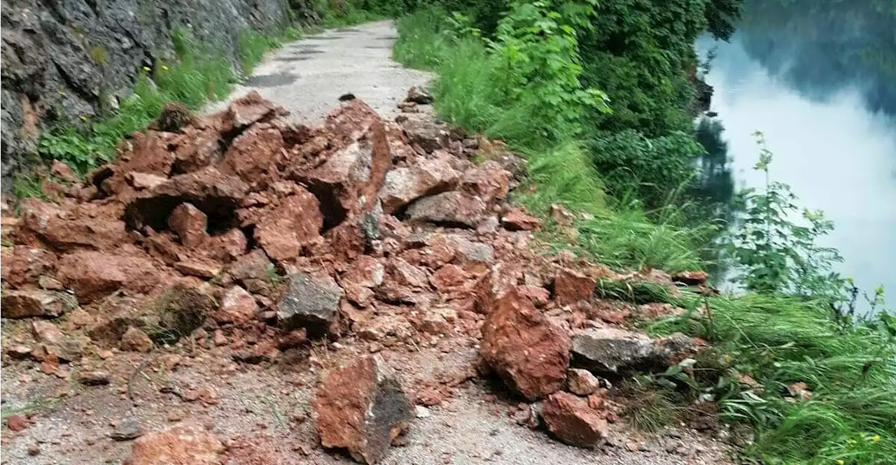 Felssturz am Gosausee: Linke Seeseite gesperrt