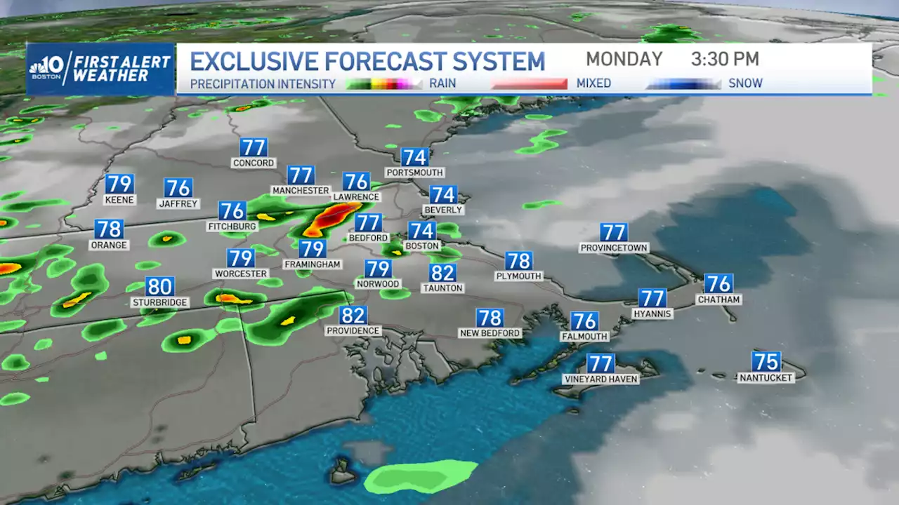 Possible thunderstorms on Monday afternoon and evening