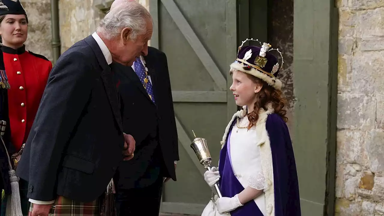 The King meets young 'queen' on his first Scottish visit post-coronation