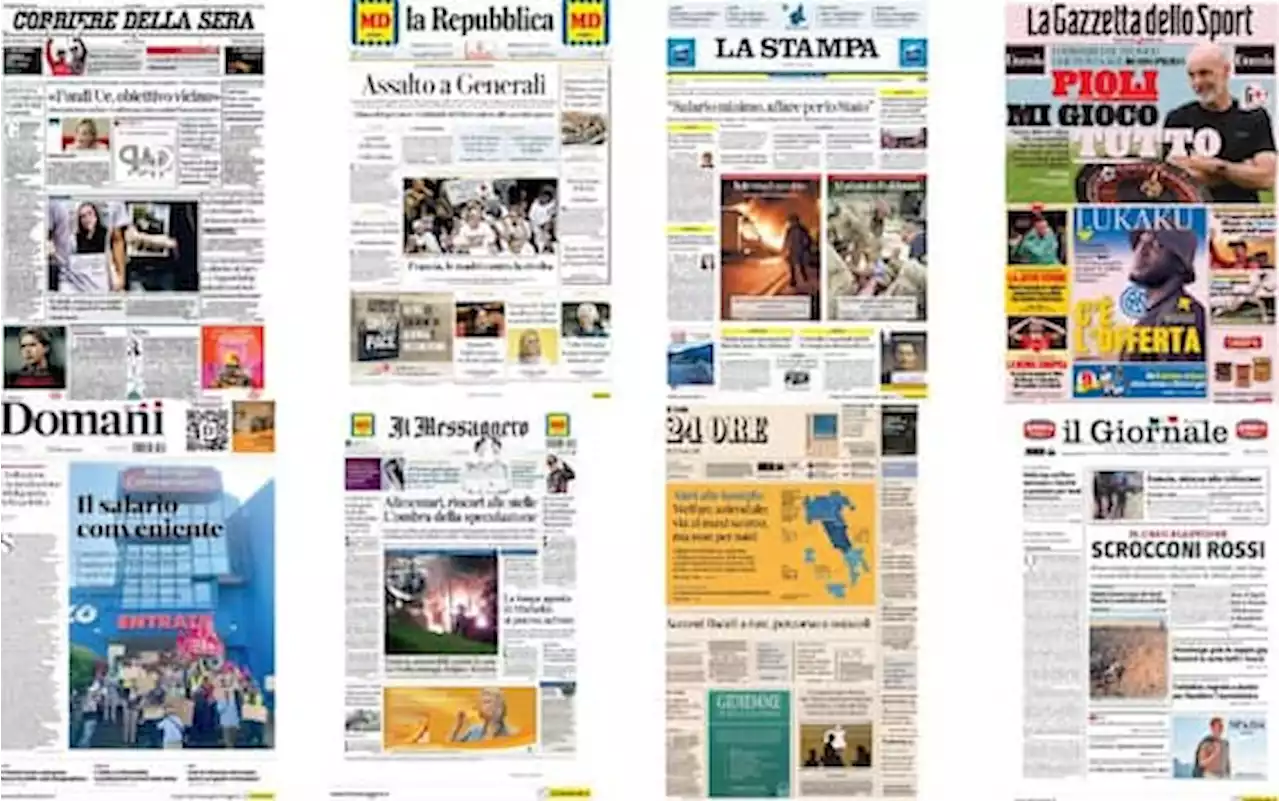 Le prime pagine dei quotidiani di oggi 3 luglio: la rassegna stampa