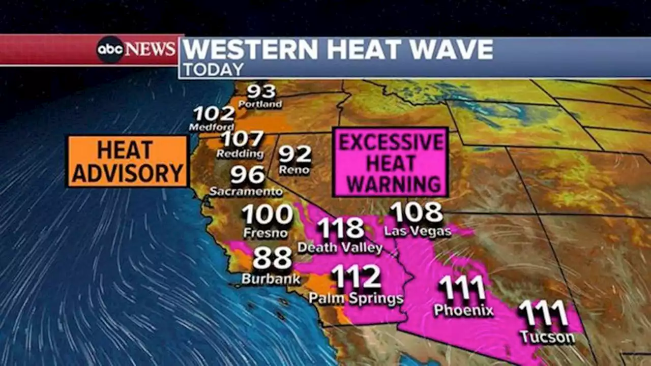 Dangerous triple-digit temperatures hit the West and South: Latest forecast