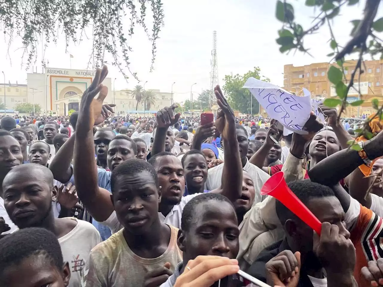 French embassy in Niger is attacked as protesters waving Russian flags march through capital