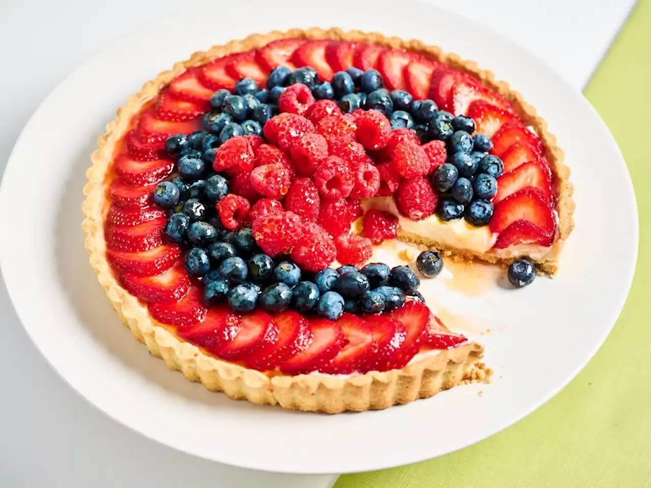 Top this fruit tart with berries, peaches, plums or any fruit you like