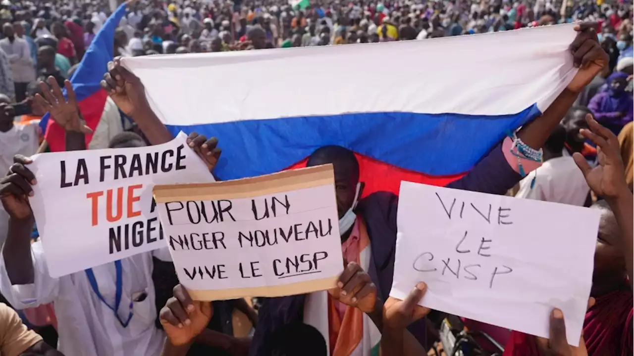 The French embassy in Niger is attacked as protesters waving Russian flags march through the capital