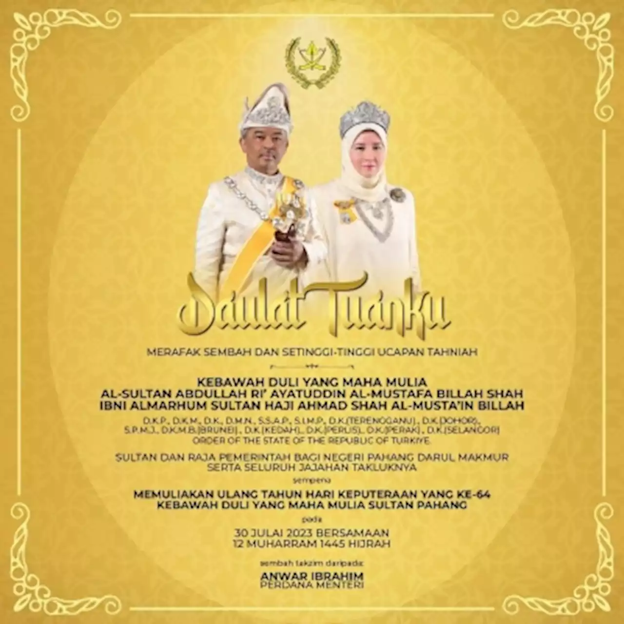 PM Anwar congratulates Agong on 64th birthday