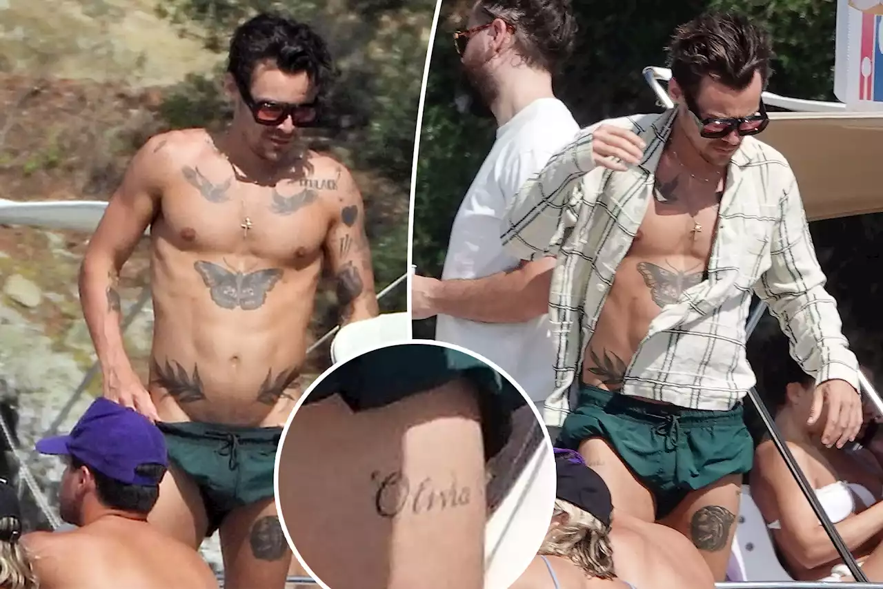 Harry Styles flashes new tattoo seemingly dedicated to ex Olivia Wilde