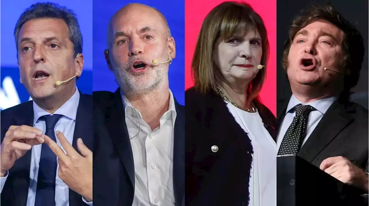 A dos semanas de las PASO, Massa, Larreta, Bullrich y Milei salen a disputar el voto independiente