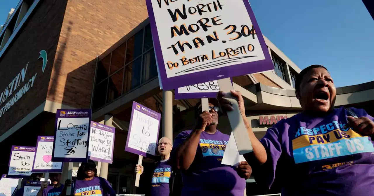 About 200 Loretto Hospital workers go on strike on Chicago’s West Side