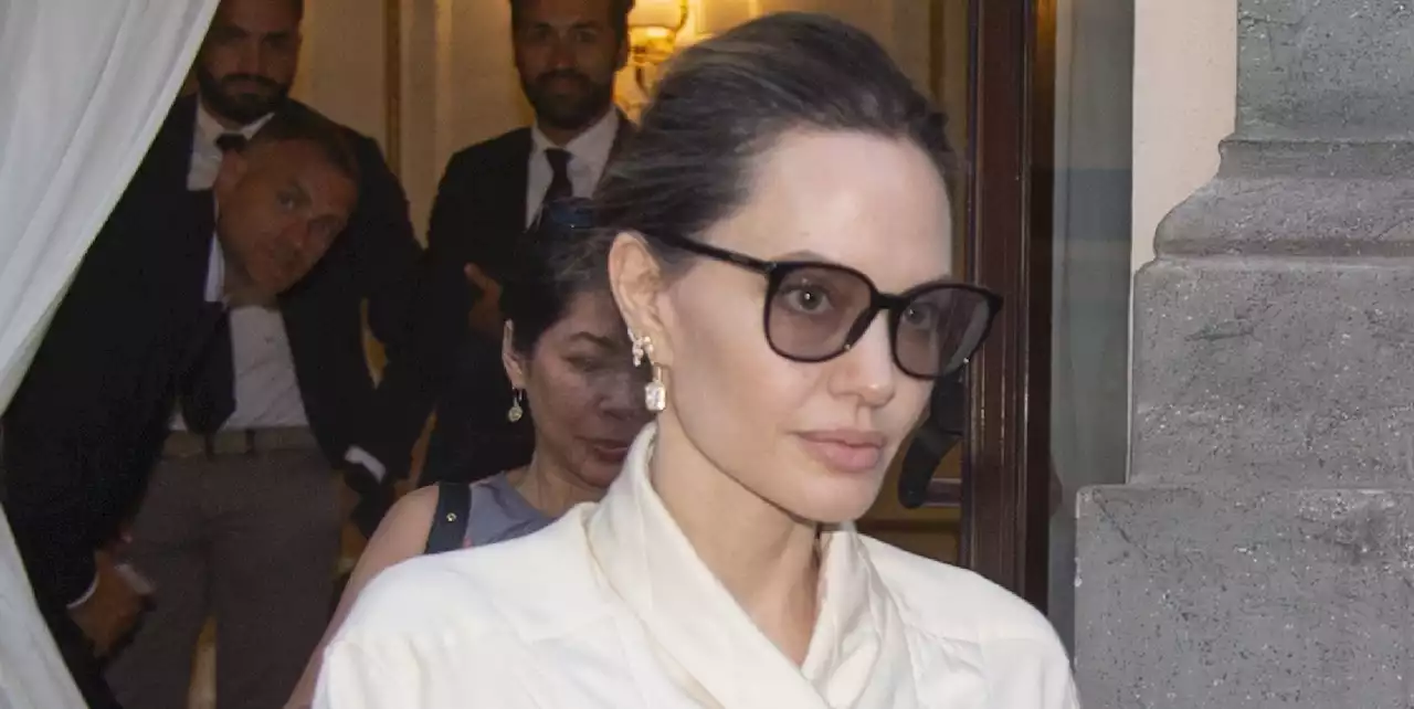 Angelina Jolie Looks Timeless in a Double-Breasted Cream Blazer While in Rome