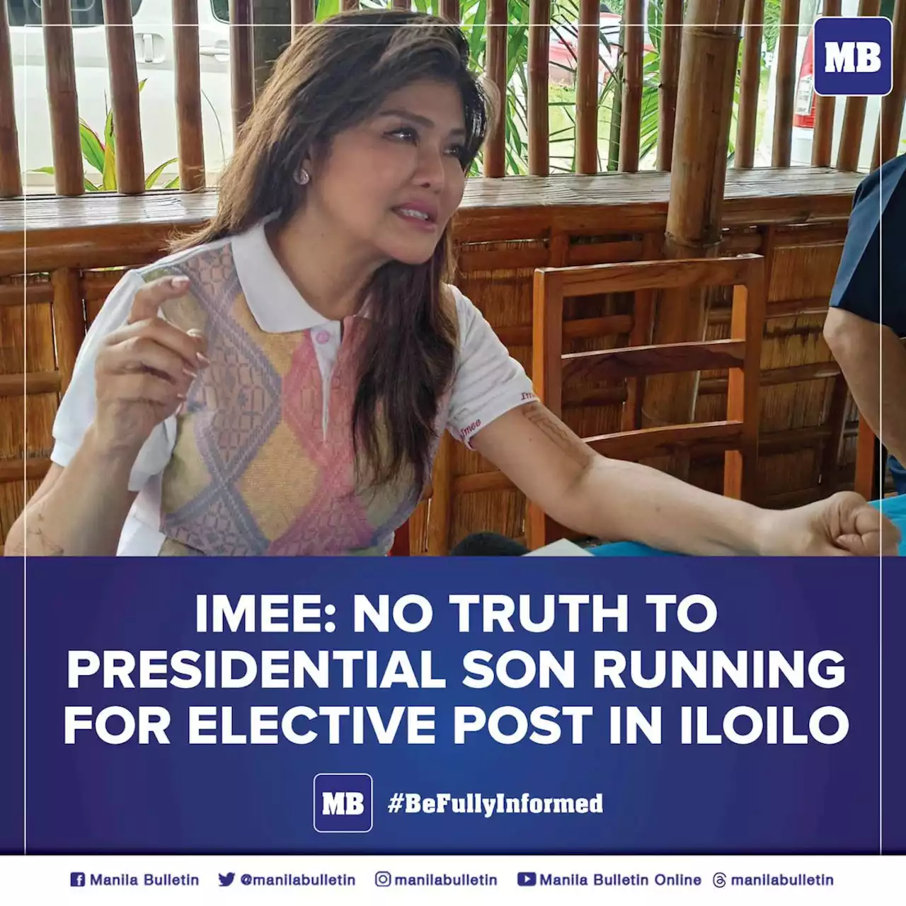 Imee: No truth to presidential son running for elective post in Iloilo