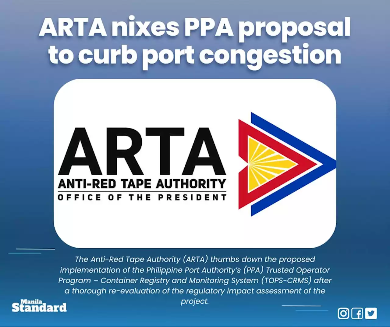 ARTA nixes PPA proposal to curb port congestion