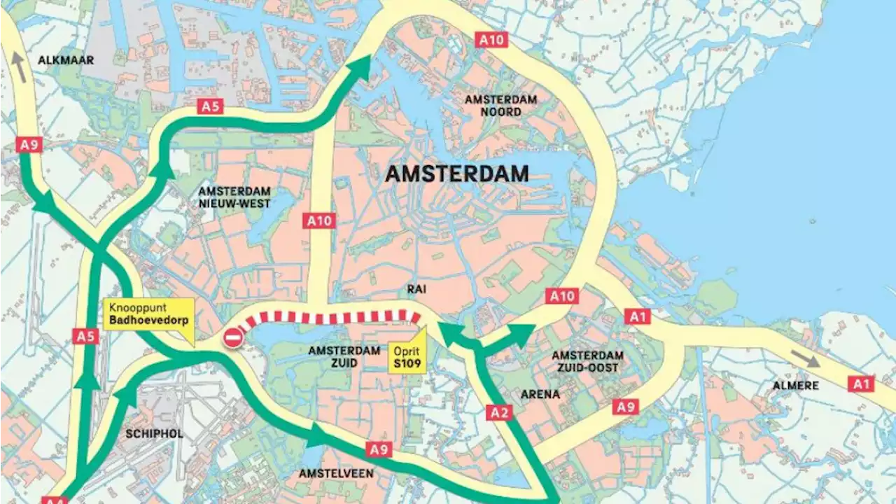 Fileleed verwacht: drukke A9 vanaf zaterdag, omleidingsroute voor dichte A4 en A10-Zuid