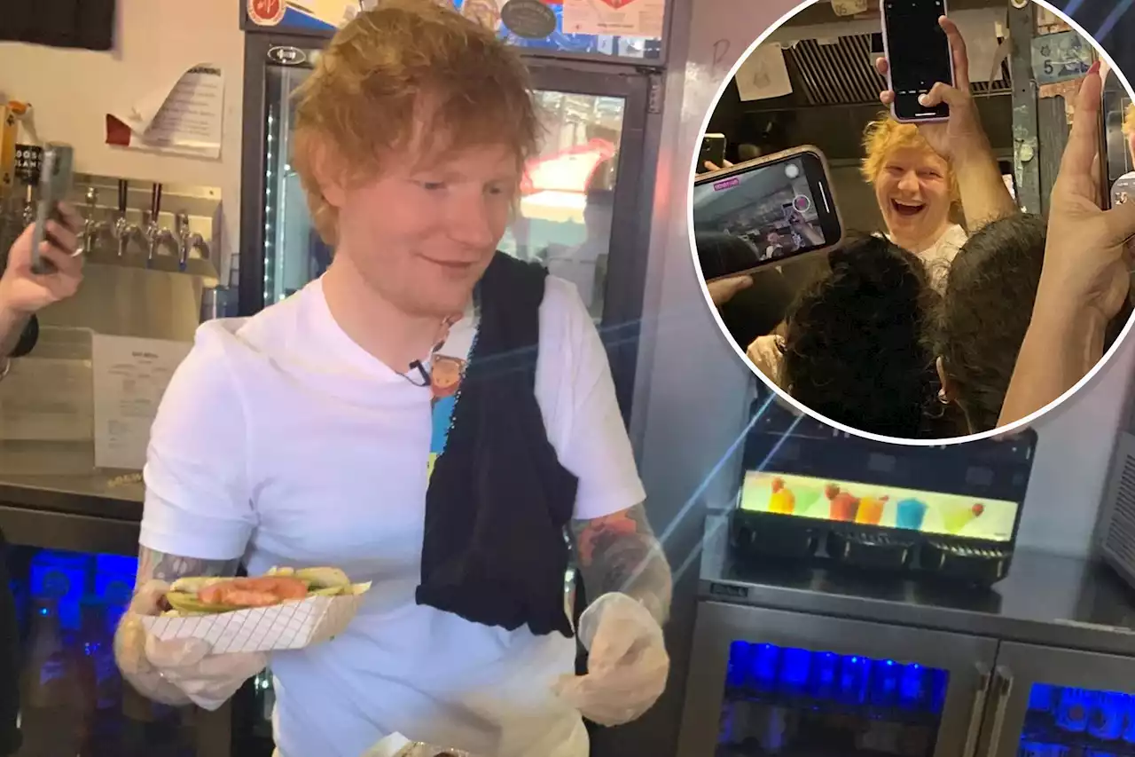 Ed Sheeran slings hot dogs in Chicago as latest celeb to do grunt work