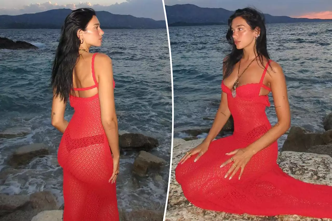 Dua Lipa is real-life Mermaid Barbie in sheer dress and peekaboo thong for seaside shoot