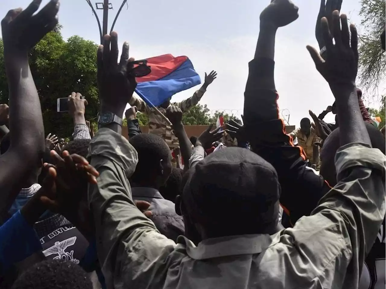 French embassy in Niger attacked as protesters waving Russian flags march through capital