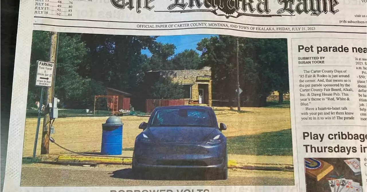 A plugged-in Tesla can still make front page news somewhere