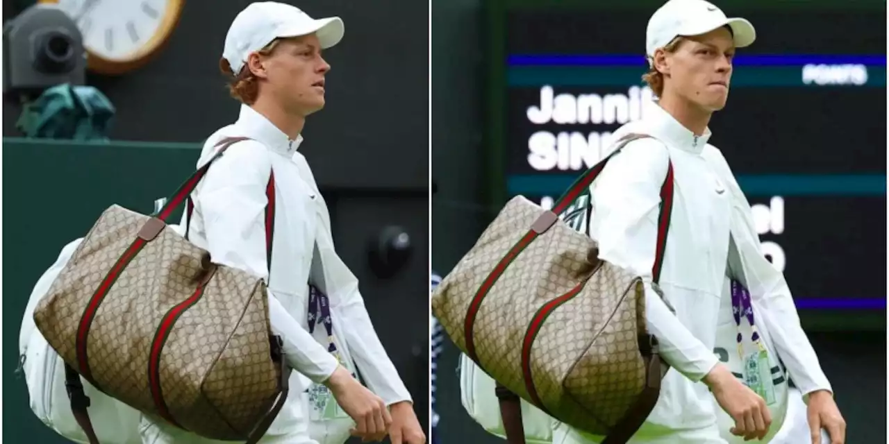 Sinner e il borsone Gucci in campo a Wimbledon, scoppia la bufera social