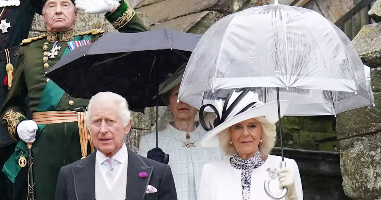 King attends Edinburgh garden party where rain hailed as 'next year's whisky'