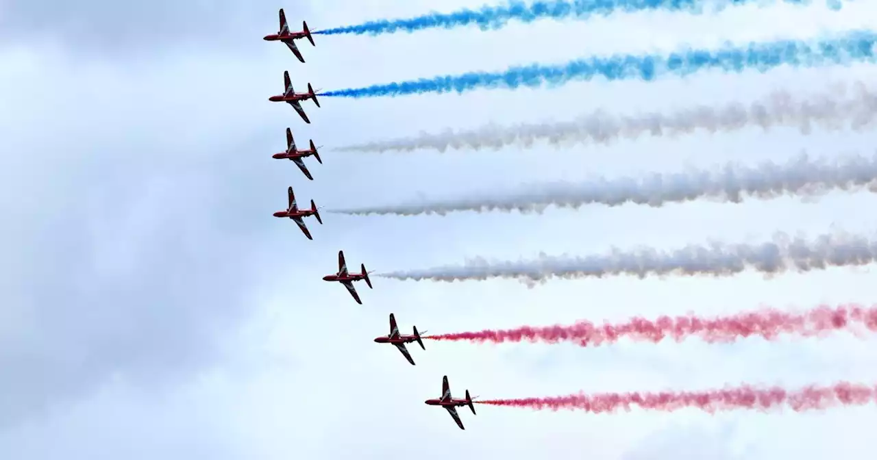 What time is the RAF Red Arrows flypast in Edinburgh for King Charles tomorrow?