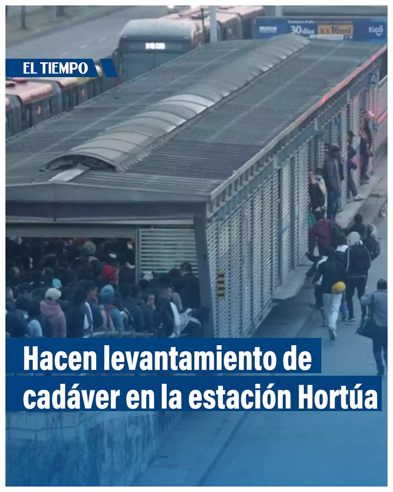 Hacen el levantamiento del cadáver en la estación Hortúa de TransMilenio