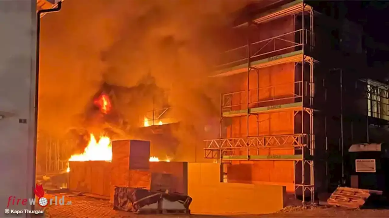 Schweiz: Hoher Schaden bei Feuer an Mehrgeschoß-Rohbau in Amriswil