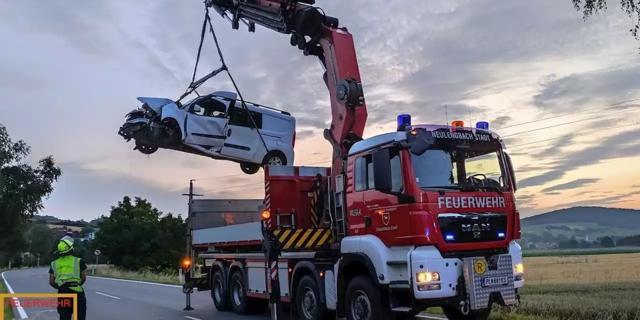 Kleinbus krachte gegen Baum! Vier Schwerverletzte