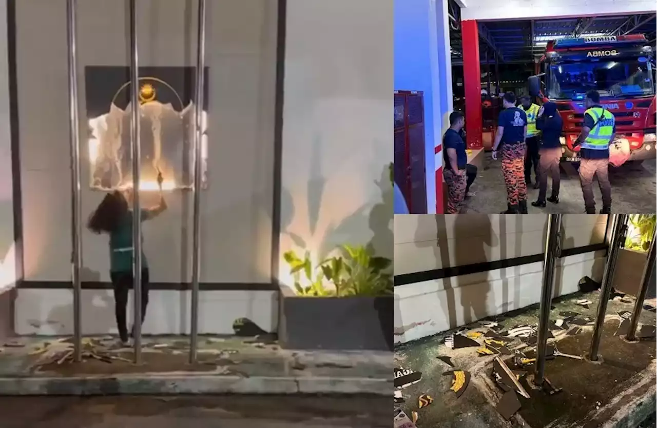 (Video) Woman In Penang Yelled Out 2 Names When Vandalising Fire Station's Property - Hype MY