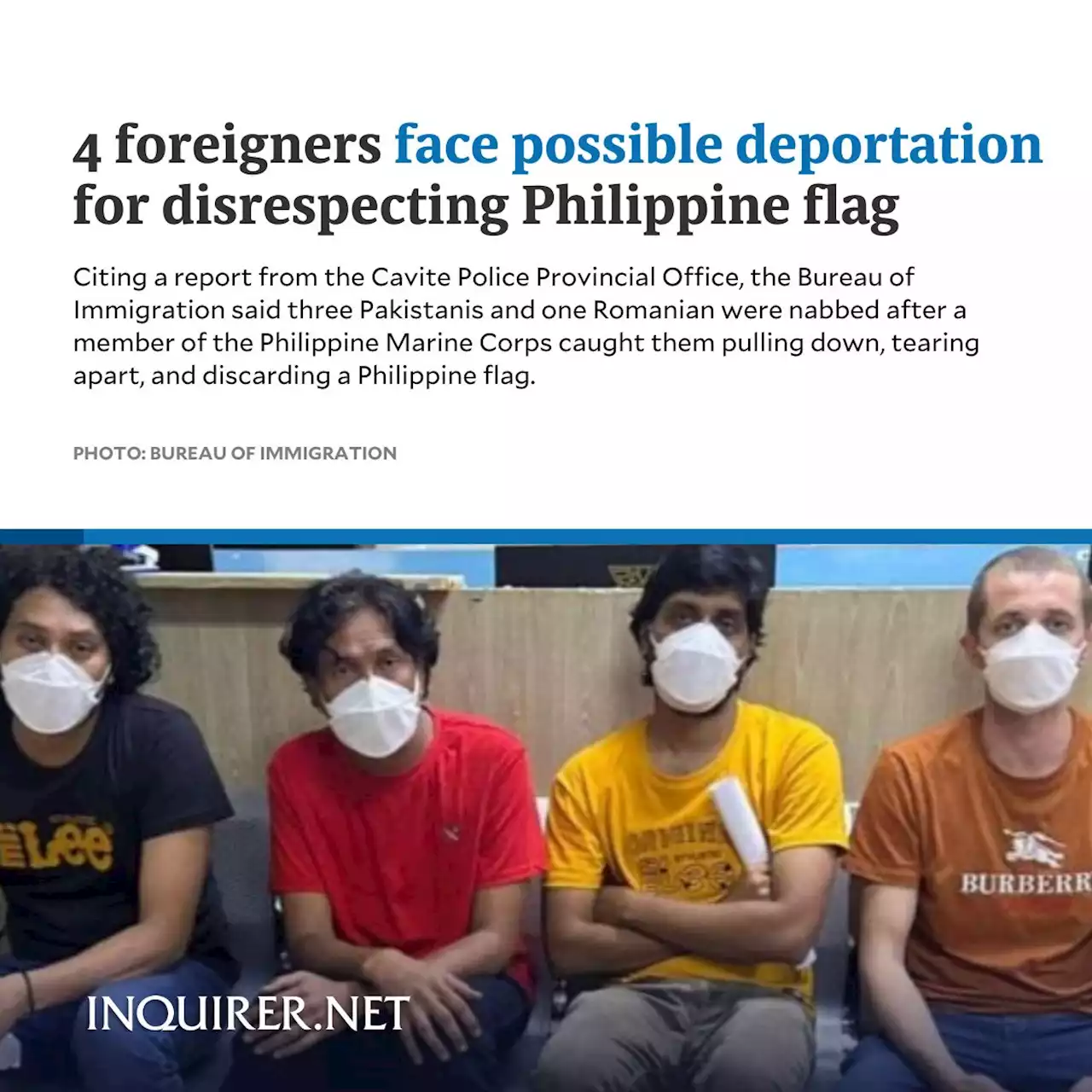 4 foreigners face possible deportation for disrespecting Philippine flag