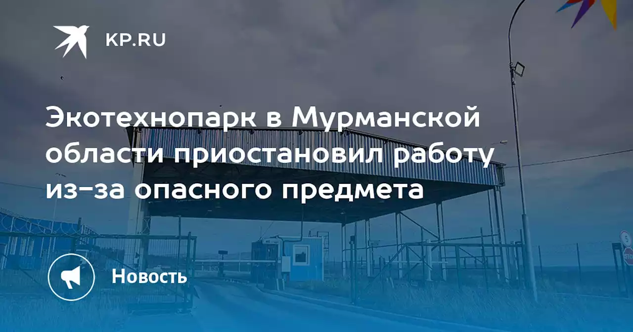 Экотехнопарк в Мурманской области приостановил работу из-за опасного предмета